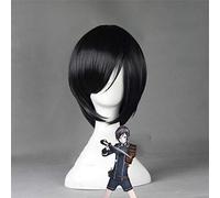 LJYNB Juego Touken Ranbu Online Yagen Toushirou Cosplay pelucas cortas negras pelo sintético resistente al calor Peruca Anime disfraz peluca
