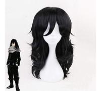 LJYNB Mi héroe Academia Azawa Shouta Cosplay peluca negro resistente al calor pelo sintético carnaval fiesta de Halloween Anime disfraz peluca + gorro de peluca