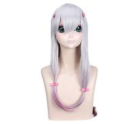 LJYNB Peluca de Cosplay Eromanga Sensei Sagiri Izumi, pelucas de disfraz de Anime de Halloween, pelucas de pelo sintético resistente al calor rosa mixto plateado