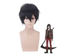 LJYNB Pelucas de Zack Anime ángeles de la muerte Cosplay peluca sintética 30cm pelo de hombres negros Zack Isaac Foster Angels of Death disfraz pelucas