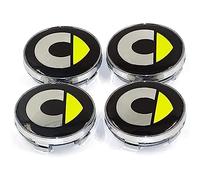 LJZYL 4 Piezas Coche Rueda Tapas Centrales para Smart Fortwo Forfour 451 453 60mm, Tapa Central De Rueda con Logo Coche Llanta Rueda Cubre Embellecedor Insignia Coche Accesorios,Normal-B
