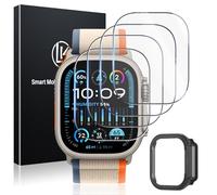 LK 4 Pack Apple Watch Ultra 2/Ultra 49mm Protector de Vidrio Blindado, Protector de Pantalla iWatch Ultra 2/Ultra 9H, Sin Burbujas, 10x Militar a Prueba de Golpes, Anti-Arañazos, Ultrafino