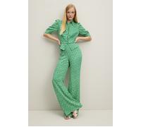 LK Bennett Esme Ribbon Wide-leg & Flared Jeans Green Talla: 8 | Pantalones Outlet | Mujer | Verde