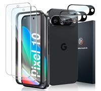 LK - Cristal templado compatible con Google Pixel 10, 2 protectores de pantalla y 2 cámaras traseras protectoras con marco de instalación (antiarañazos, sin burbujas de aire, 9H dureza, ultra claro)