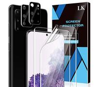 LK - Protector de pantalla de 4 piezas compatible con Samsung Galaxy S20 Plus/S20+ (6,7 pulgadas), 2 piezas de TPU protector de pantalla y 2 piezas de cámara trasera de cristal protector, doble
