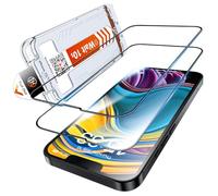 LK Protector de pantalla de cristal para iPhone 16e/13/13 Pro, iPhone 14 [pantalla completa] cristal protector de pantalla [dureza 9H superior] resistente a los golpes, antiarañazos, antihuellas