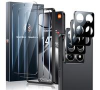 LK Protector de pantalla para Xiaomi 14T Pro, cristal protector de dureza 9H, 0,30 mm, ultra transparente, sin burbujas, soporte para identificación de huellas dactilares, 3 protectores de cámara y 3