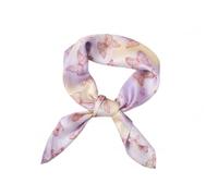 LK Trend & Style Pañuelo cuadrado con diseño de mariposas, 70 x 70 cm, 100% poliéster, accesorio para mujer, Color lila., 70x70cm