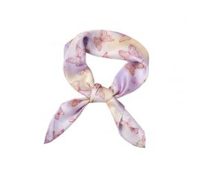 LK Trend & Style Pañuelo cuadrado con diseño de mariposas, 70 x 70 cm, 100% poliéster, accesorio para mujer, Color lila., 70x70cm