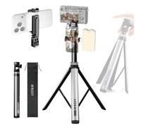 LK56 - Soporte de luz emergente automático de 84 pulgadas, trípode de viaje de configuración ultra rápida con tornillo de 1/4 pulgadas y soporte para teléfono, soporte de fotografía de aleación de