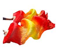 LKAMCBZMF Abanicos de Seda para Danza del Vientre, Abanicos de Danza del Vientre imitación Seda Hechos a Mano con Varillas bambú Multicolor 120-250x90cm 2 uds(Color17,150x90cm-Real Silk)