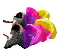 LKAMCBZMF Abanicos de Seda para Danza del Vientre, Abanicos de Danza del Vientre imitación Seda Hechos a Mano con Varillas bambú Multicolor 120-250x90cm 2 uds(Color19,180x90-ImitationSilk)