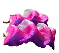 LKAMCBZMF Abanicos de Seda para Danza del Vientre, Abanicos de Danza del Vientre imitación Seda Hechos a Mano con Varillas bambú Multicolor 120-250x90cm 2 uds(Color12,180x90-ImitationSilk)