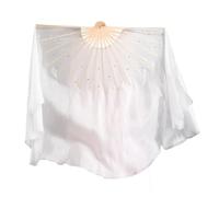 LKAMCBZMF Abanicos de Seda para Danza del Vientre, Paquete de 2 velos Largos Plegables for Danza del Vientre, Accesorios Disfraz for Mujer(66cm(36 30ccm))