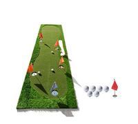 LKAMCBZMF Esterilla de práctica de Golf con Base de Goma Res Portable Golf Putting Green Mat 5 Holes Indoor/Outdoor Practice EVA Base & Artificial Grass Pack of 6