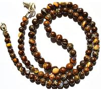 LKBEADS 1 Strand Natural Australian Boulder Opal 4-7MM Smooth Round Beads 18 Inch