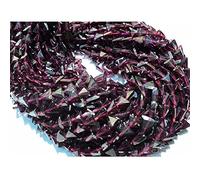 LKBEADS 1 Strand Natural Garnet Faceted Triangle Beads - 6mm Each - 13 Inch