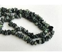 LKBEADS 1 Strand Natural Serpentine Chips, Dark Green Serpentine Beads, Natural Serpentine Chips, Serpentine Necklace, 6-10mm, 32 Inch