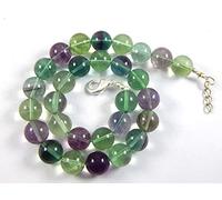 LKBEADS 14 mm Genuine Rainbow Fluorite Puffed Coin Beads natural multi color fluorite round ball beads green fluorite 18 inches