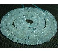 LKBEADS AA-Milky Aquamarine Smooth Round Heishi Beads- 8" Strand - Stone measures -6mm