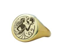 LKBEADS Anillo Atlas redondo para mujer | Plata de ley 925 bañada en oro | Joyería de regalo, anillo de sello vintage, joyería hipoalergénica hecha a mano. |LK_PDR_01659_8.5