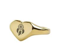 LKBEADS Anillo atrapasueños en forma de corazón | Plata de ley 925 chapada en oro | Joyería de regalo, anillo de sello de estilo vintage, joyería hipoalergénica hecha a mano |LK_PDR_01367_9.5