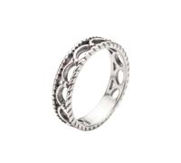 LKBEADS Anillo con diseño de banda en espiral, acero inoxidable 316L, chapado en plata, tamaño ajustable, joyería para toda ocasión | LK_SLF_CHR_0626_RJ