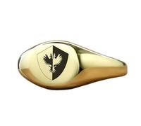 LKBEADS Anillo con símbolo de águila heráldica redonda | Plata de ley 925 chapada en oro | Joyería de regalo, anillo de sello de estilo vintage, joyería hipoalergénica hecha a mano. |LK_PDR_00916_8.5