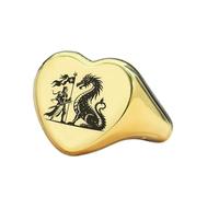 LKBEADS Anillo de caballero con forma de corazón | Plata de ley 925 bañada en oro | Joyería de regalo, anillo de sello de estilo vintage, joyería hipoalergénica hecha a mano. |LK_PDR_01720_5