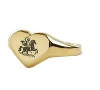 LKBEADS Anillo de caballero real en forma de corazón | Plata de ley 925 chapada en oro | Joyería de regalo, anillo de sello de estilo vintage, joyería hipoalergénica hecha a mano |LK_PDR_01690_9