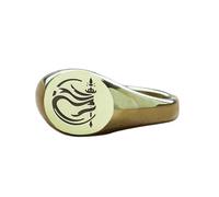 LKBEADS Anillo de caligrafía islámica de Ali redondo | Plata de ley 925 chapada en oro | Joyería de regalo, anillo de sello de estilo vintage, joyería hipoalergénica hecha a mano |LK_PDR_01376_9.5
