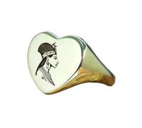 LKBEADS Anillo de Cleopatra en forma de corazón | Plata de ley 925 bañada en oro | Joyería de regalo, anillo de sello de estilo vintage, joyería hipoalergénica hecha a mano. |LK_PDR_01321_7