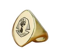 LKBEADS Anillo de Cleopatra en forma de marquesa | Plata de ley 925 bañada en oro | Joyería de regalo, anillo de sello de estilo vintage, joyería hipoalergénica hecha a mano. |LK_PDR_01756_7.5
