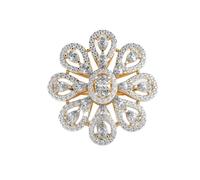 LKBEADS Anillo de cóctel de azalea en plena floración en plata de ley 925 | chapado en oro | con moissanita, lujosos anillos de joyería hechos a mano con múltiples formas para mujer | LKJR_0286