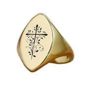 LKBEADS Anillo de cruz cristiana en forma de marquesa | Plata de ley 925 bañada en oro | Joyería de regalo, anillo de sello de estilo vintage, joyería hipoalergénica hecha a mano |LK_PDR_01342_10