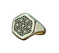 LKBEADS Anillo de laberinto hexagonal grabado | Plata de ley 925 bañada en plata | Joyería de regalo, anillo de sello vintage, joyería hipoalergénica hecha a mano. |LK_PDR_01531_8