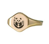 LKBEADS Anillo de panda hexagonal | Plata de ley 925 chapada en oro | Joyería de regalo, anillo de sello vintage, joyería hipoalergénica hecha a mano. |LK_PDR_01045_6
