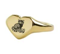 LKBEADS Anillo de panda rojo con forma de corazón | Plata de ley 925 chapada en oro | Joyería de regalo, anillo de sello de estilo vintage, joyería hipoalergénica hecha a mano |LK_PDR_01003_6