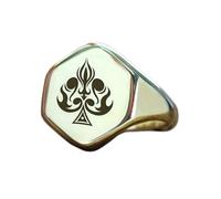 LKBEADS Anillo de picas de póker hexagonal | Plata de ley 925 bañada en plata | Joyería de regalo, anillo de sello de estilo vintage, joyería hipoalergénica hecha a mano. |LK_PDR_01554_7.5