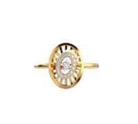 LKBEADS Anillo de plata de ley 925 con diseño de orbe perfecto | chapado en oro | con moissanita, anillo redondo de lujo hecho a mano para mujer | LKJR_0053