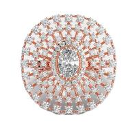 LKBEADS Anillo de plata de ley 925 con la corona como símbolo de tu amor | chapado en oro | con moissanita, forma ovalada y redonda, anillos de joyería de lujo hechos a mano para mujer | LKJR_0731