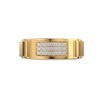 LKBEADS Anillo de plata de ley 925 con sello de estrella soberana | chapado en oro | con moissanita, anillo redondo de lujo hecho a mano para hombre | LKJR_0353