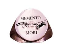 LKBEADS Anillo de plata de ley 925 "La Creación de Adán | Anillo bañado en plata | Anillo de sello redondo de 15 x 15 mm | Tallas de banda: 5-12,5 (EE. UU.) | LKDR_0365