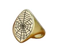 LKBEADS Anillo de telaraña con forma de marquesa | Plata de ley 925 bañada en oro | Joyería de regalo, anillo de sello de estilo vintage, joyería hipoalergénica hecha a mano |LK_PDR_01541_10