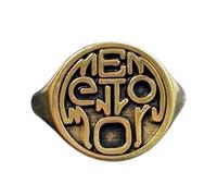 LKBEADS Anillo estoico de plata de ley 925 | Anillo chapado en oro | Anillo de sello redondo de 15 x 15 mm | Tallas de banda: EE. UU. 5-12,5 | Avelaibal | LKDR_0765