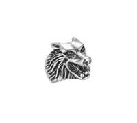 LKBEADS Anillo Howling Wolf Statement de acero inoxidable 316L con baño de plata, tamaño ajustable, joyería para toda ocasión | LK_SLF_CHR_0589_RJ