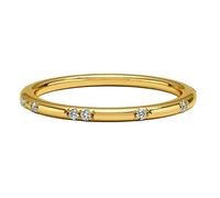 LKBEADS Anillo llamativo de plata de ley 925 con circonita cúbica natural de color transparente | chapado en oro, banda de anillo con bisel de diamantes | LK_DHR_0591