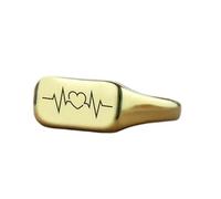 LKBEADS Anillo rectangular con latidos | Plata de ley 925 bañada en oro | Joyas de regalo, anillos de sello vintage hipoalergénicos, joyería artesanal. |LK_PDR_01828_8.5