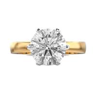 LKBEADS Anillo solitario Love is Forever en plata de ley 925 | chapado en oro | con moissanita, anillo redondo de lujo hecho a mano para mujer | LKJR_0712