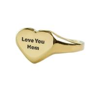 LKBEADS Anillo Te amo, mamá en forma de corazón | Plata de ley 925 bañada en oro | Joyería de regalo, anillo de sello de estilo vintage, joyería hipoalergénica hecha a mano |LK_PDR_01831_9